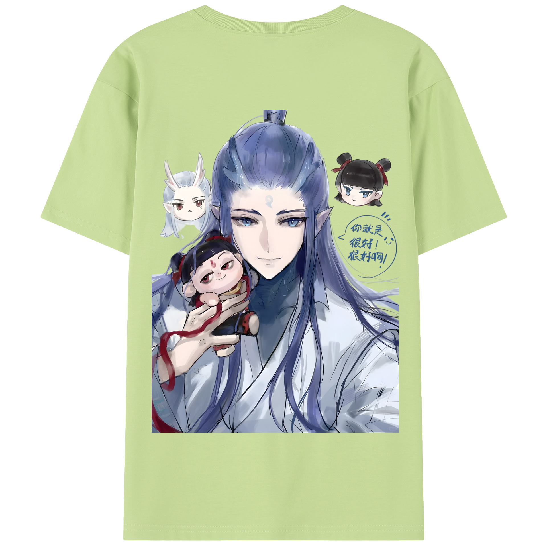 （画像用） Ne Zha 2 ナタ 魔童の大暴れ 綿100％半袖Tシャツ（背面プリント）